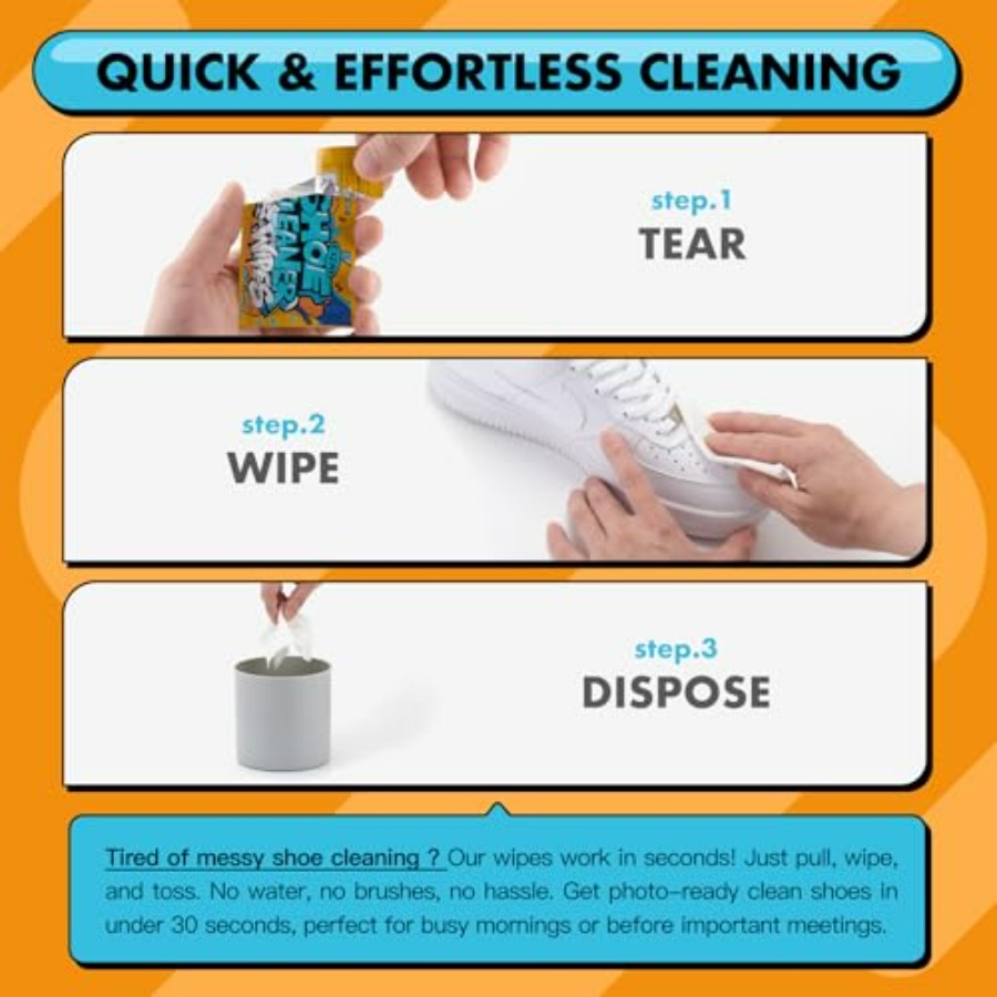 Shoe Cleaner Wipes, Shoe Clean - Sneaker Care บทวิจารณ์และราคา
