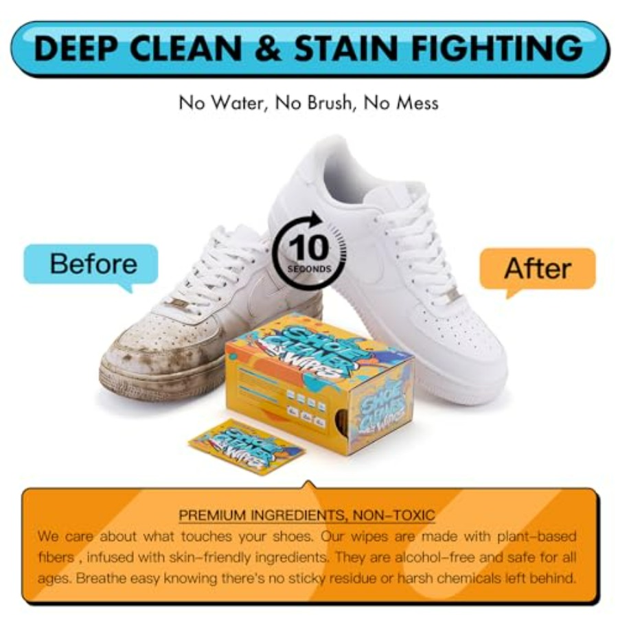 Shoe Cleaner Wipes, Shoe Clean - Sneaker Care บทวิจารณ์และราคา