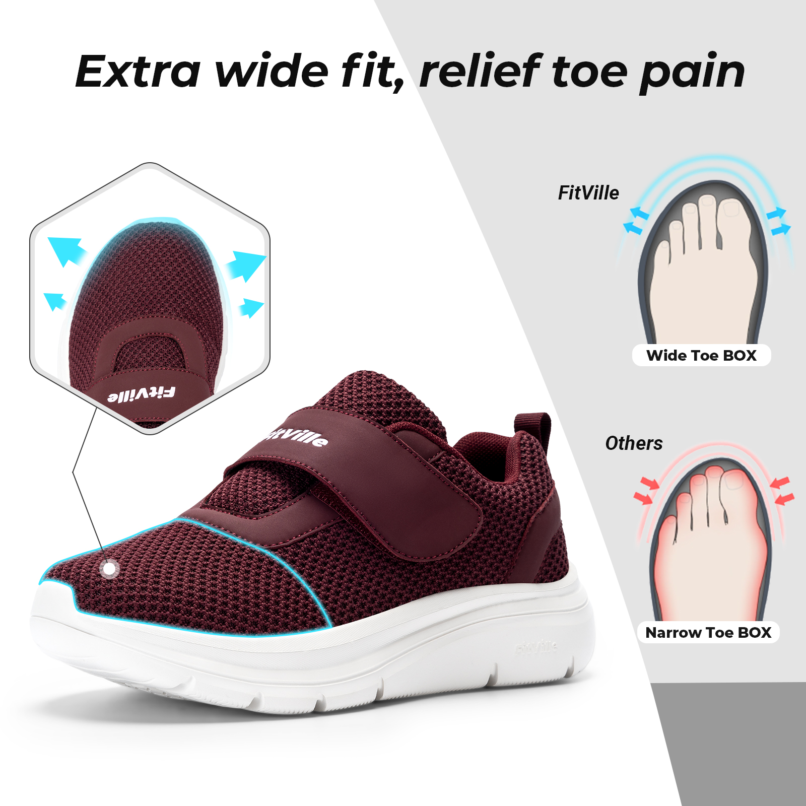FitVille Women's Shoes Wide Di - Sneaker Care บทวิจารณ์และราคา