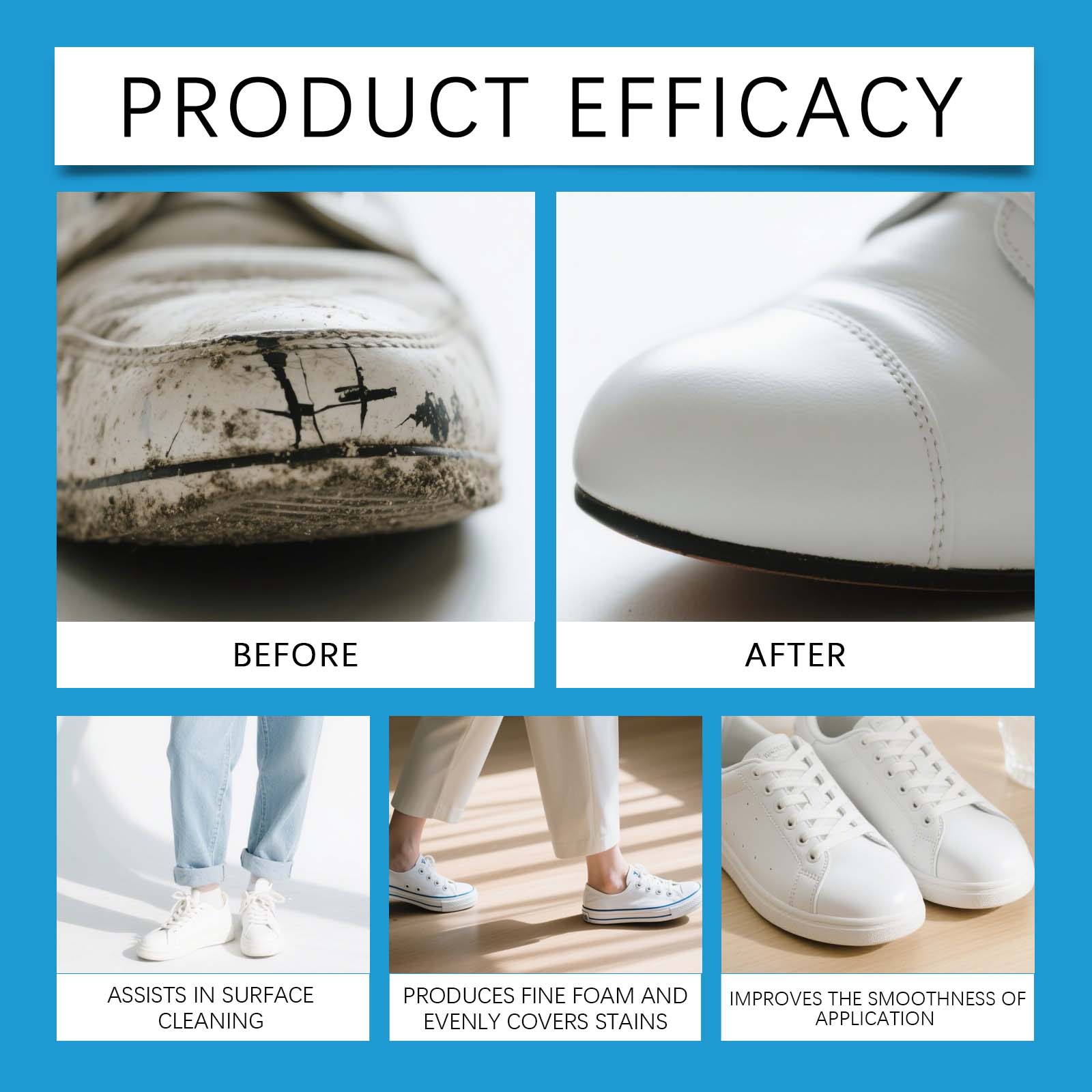 White Shoe Cleaner Cream Sneak - Sneaker Care Products บทวิจารณ์และราคา