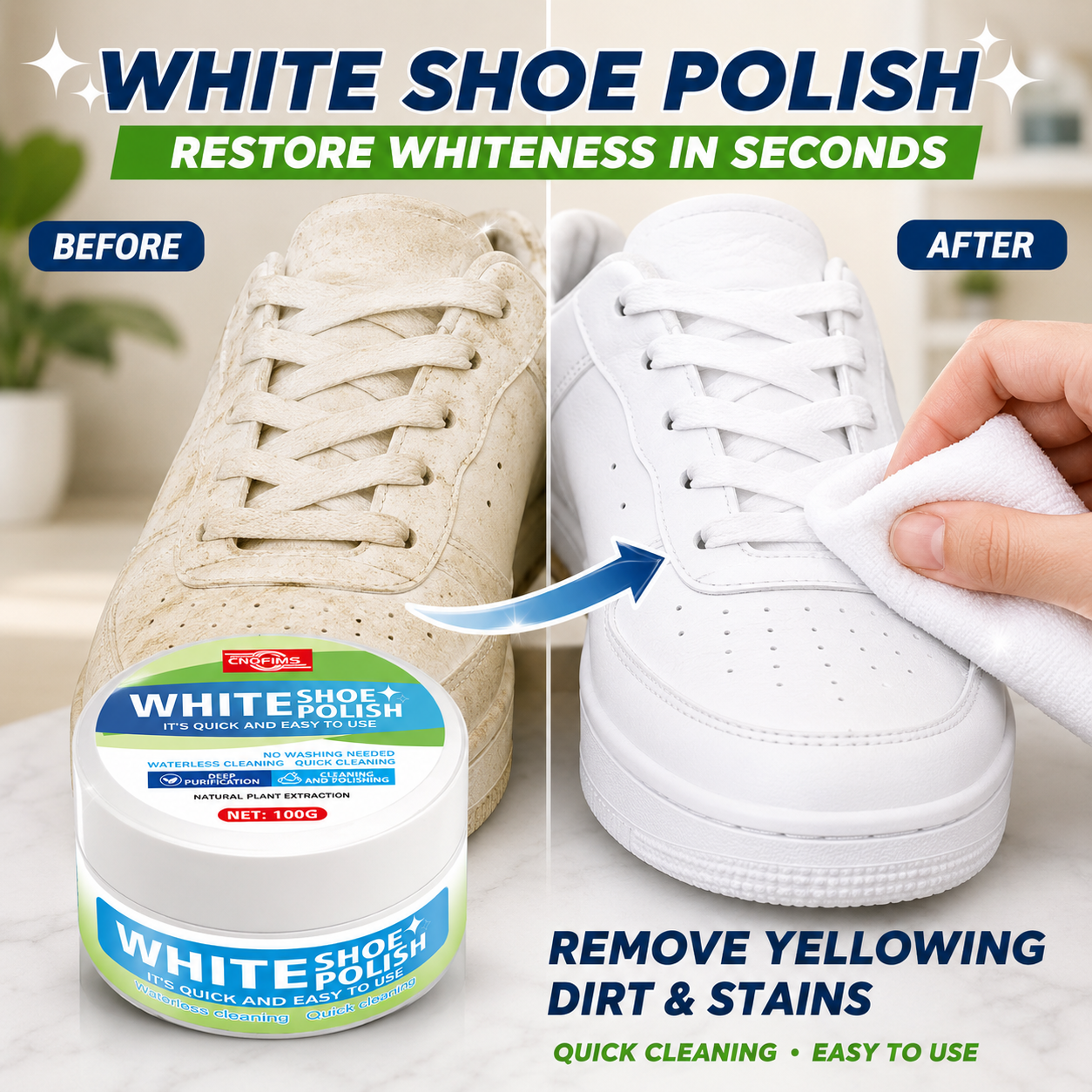 White Shoe Cleaning Cream, Qui - Sneaker Care White บทวิจารณ์และราคา