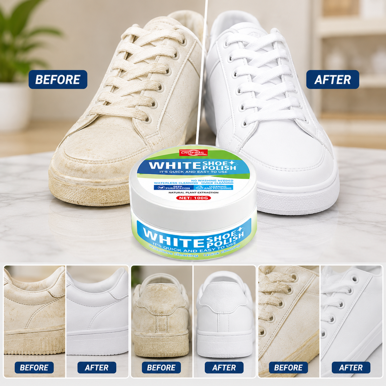 White Shoe Cleaning Cream, Qui - Sneaker Care White บทวิจารณ์และราคา