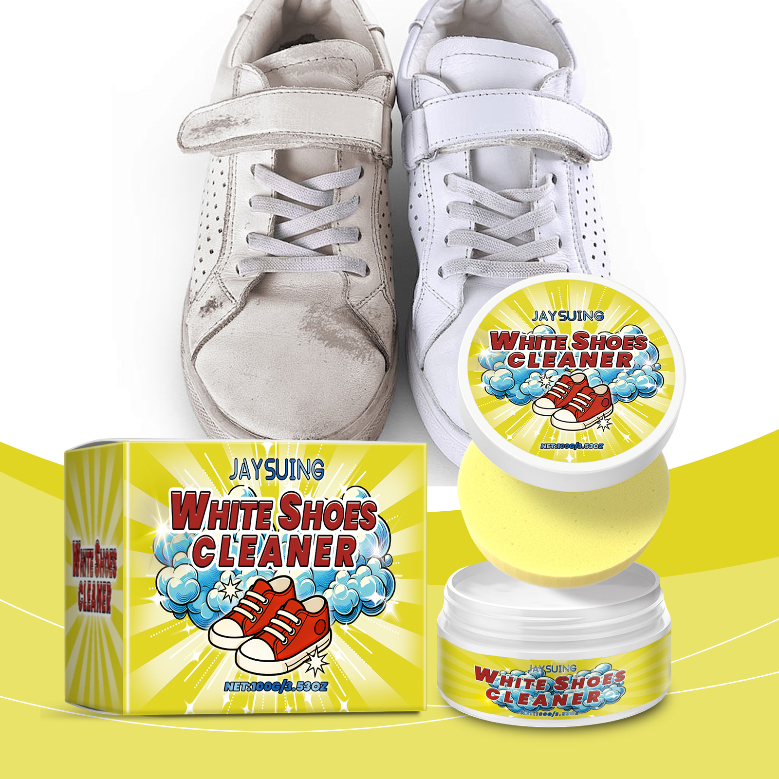 White Shoes Cleaning Cream Sta - Sneaker Care White บทวิจารณ์และราคา
