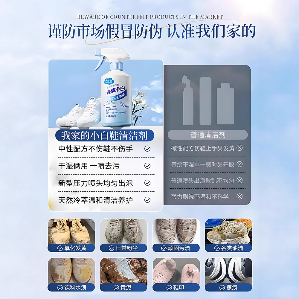 500ml white shoe cleaner no cl - Sneaker Care White บทวิจารณ์และราคา